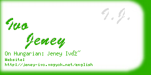 ivo jeney business card